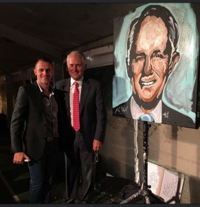 Matteo with the Prime Minister of Australia after demonstrated his talent and painted him.
